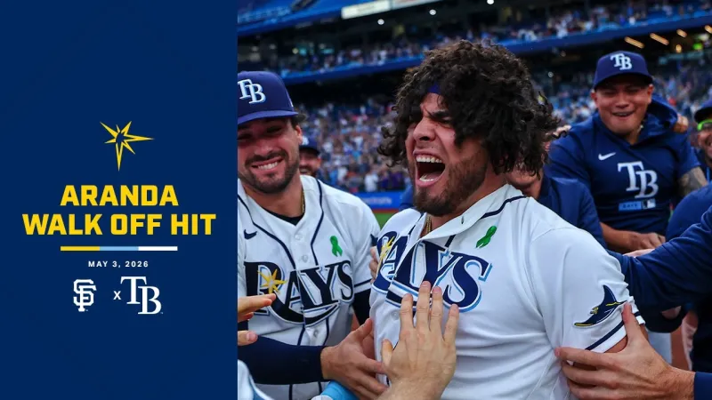Jonathan Aranda hits a 10th inning walk off vs the San Fracisco Giants (Video)