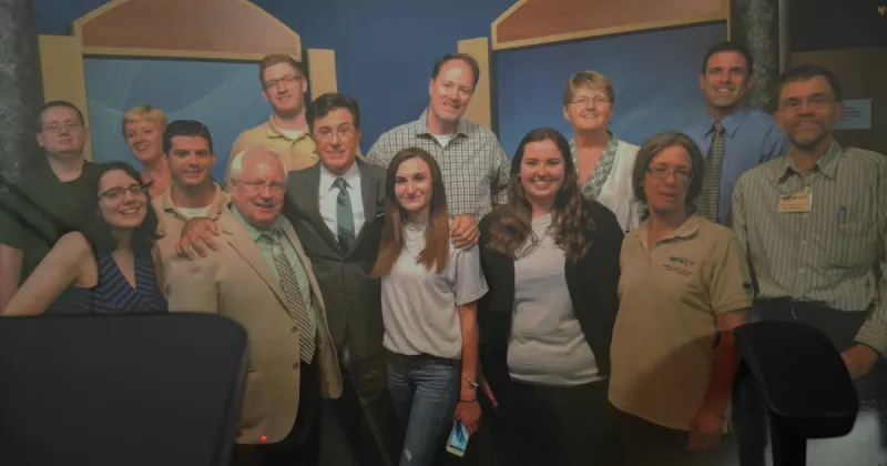 Colbert's surprise visit breathes new life into a small Michigan TV station