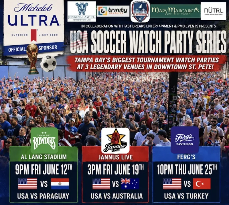 Tampa Bay's Biggest World Cup Watch Party Series Kicks Off June 12th at Al Lang Stadium