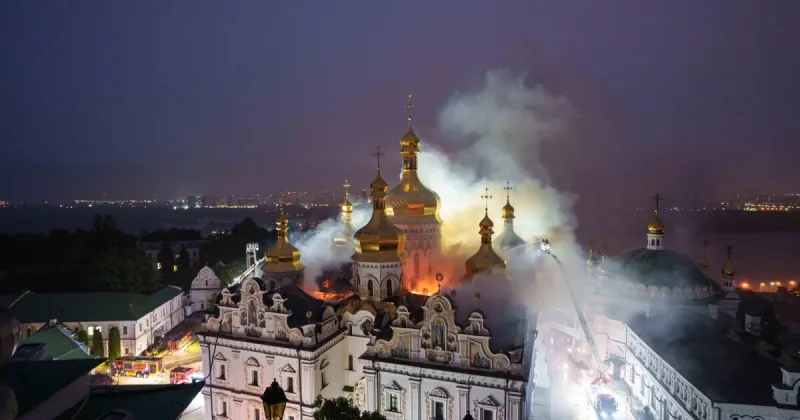 Russia unleashes a barrage on Ukraine, killing 11 and damaging a religious landmark, officials say