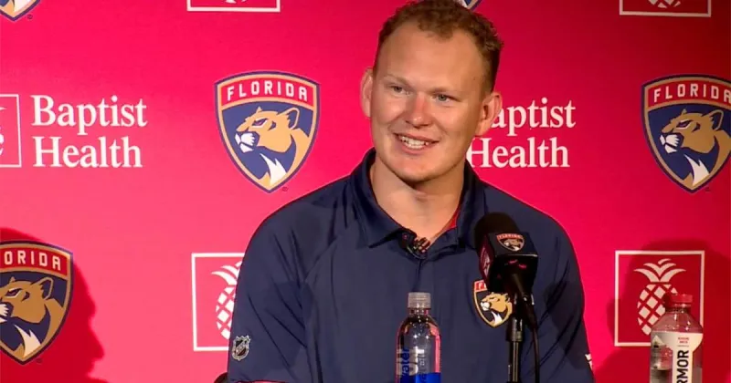 Florida Panthers introduce Brady Tkachuk after blockbuster trade reunites brothers in South Florida
