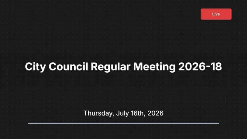 City Council Regular Meeting 2026-18 (Video)