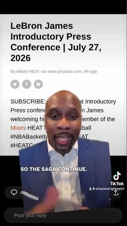 Miami Heat accidentally posted YouTube link for LeBron James introductory press conference (Video)