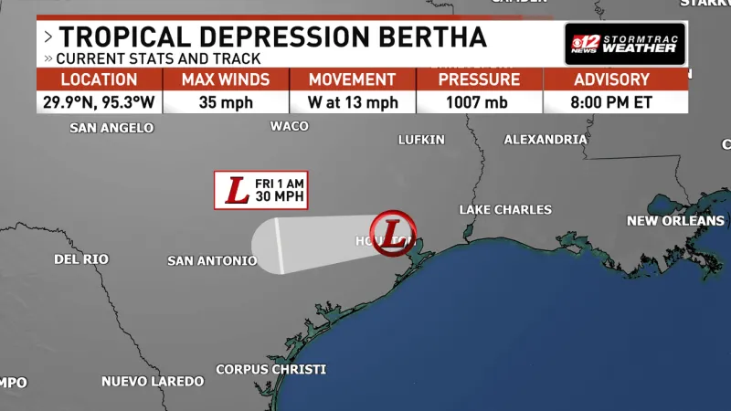 Tropical Storm Bertha weakens to a Tropical Depression; No threat to South Florida