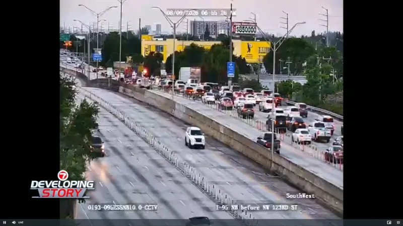 Multi-vehicle accident on southbound lanes of I-95 causes traffic buildup