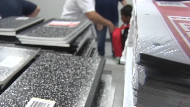 Riverside Elementary students get school supplies from Kiwanis of Little Havana, Miami Marlins Foundation