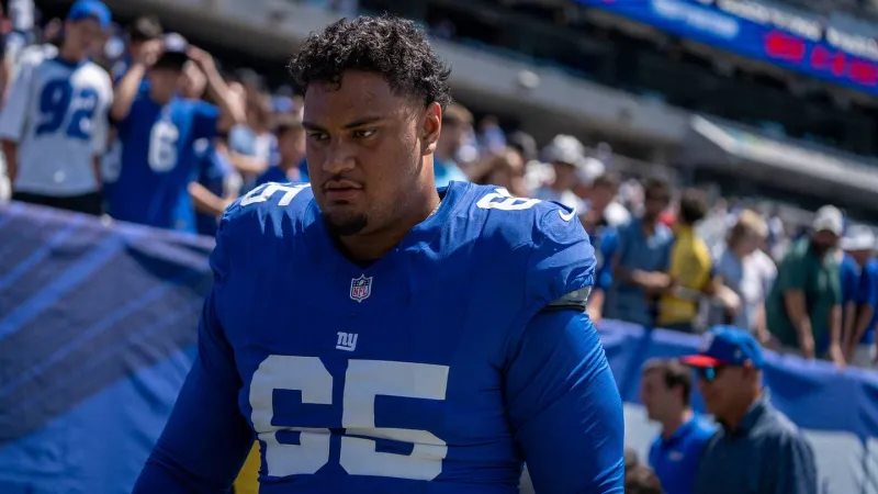 Francis Mauigoa's practice injury scare reminded the Giants how important he is to their future