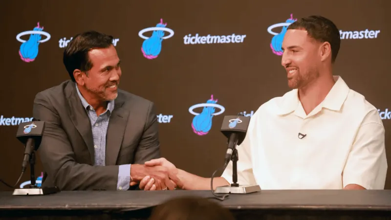 Thompson says a 'redemption season' awaits as he is introduced as newest member of Heat