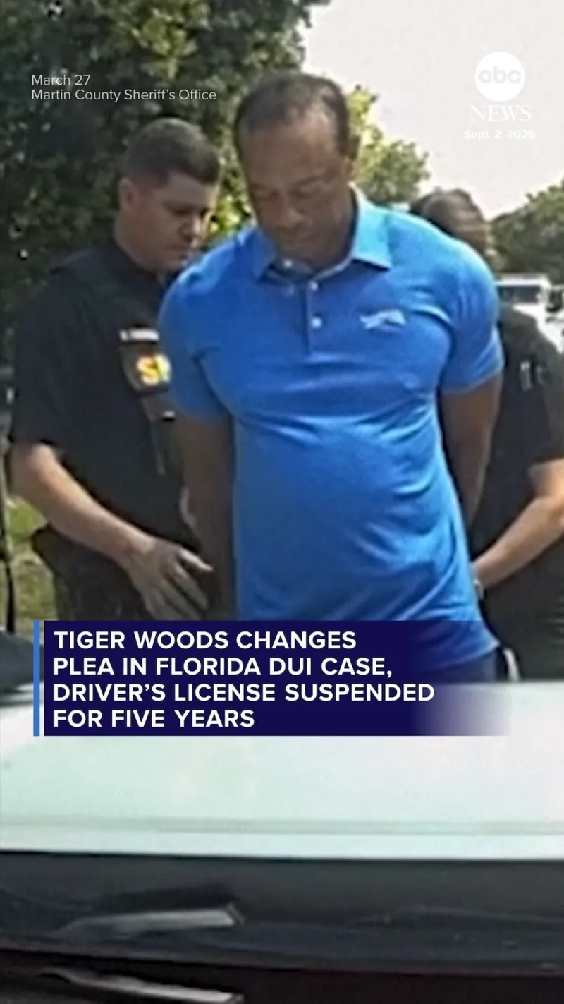 Tiger Woods changes plea in DUI case, driver's license suspended for 5 years