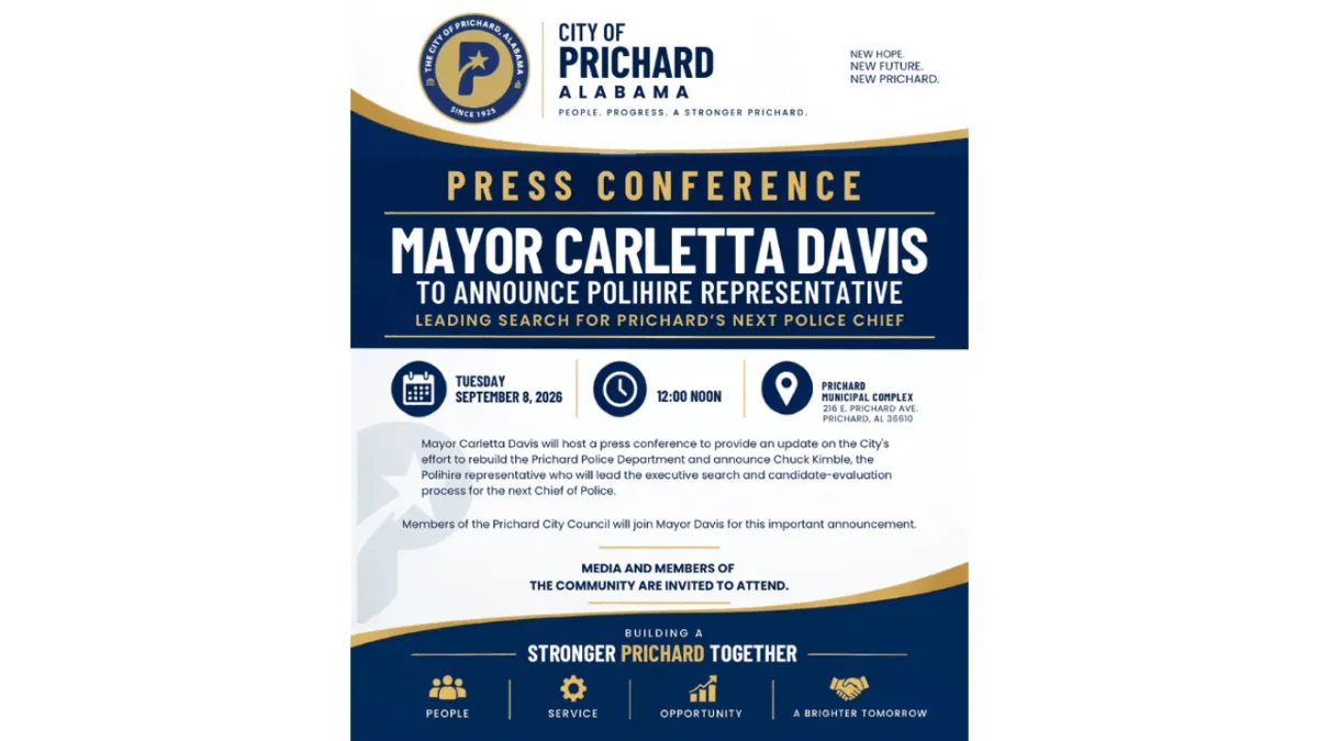 Prichard mayor to name PoliHire lead for search for next police chief