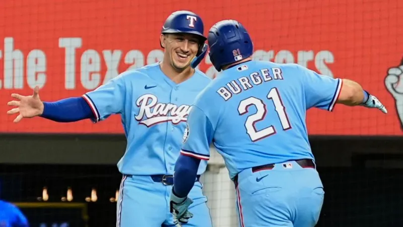 Jake Burger homers twice as Rangers beat Rays 8-6 to split 4-game series