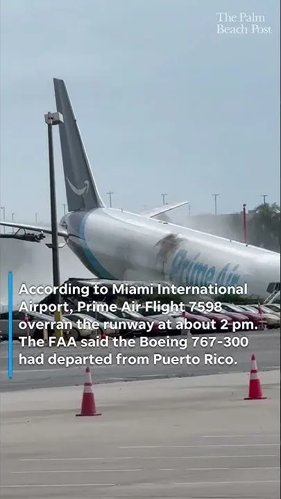 Amazon plane crashes next to parking lot full of Tesla vehicles (Video)