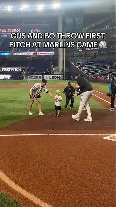 Gus and his son throw out first pitch! #nhl #mlb (Video)