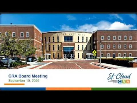 City of St. Cloud, FL - Community Redevelopment Meeting - September 10, 2026 (Video)