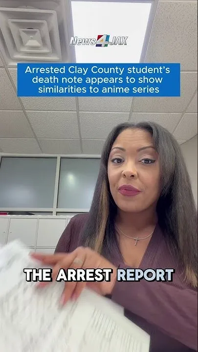 Arrested Clay County student's death note appears to show similarities to anime series (Video)