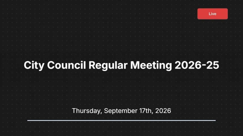 City Council Regular Meeting 2026-25 (Video)