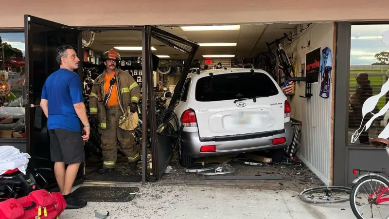Car smashes into Jensen Beach bike shop, destroying inventory