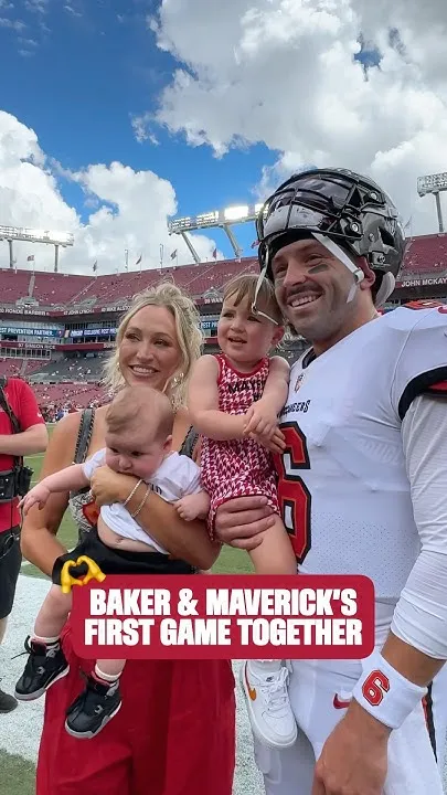 Gameday just got even better with Baby Maverick joining the Mayfields on the sideline  #nfl #bucs (Video)