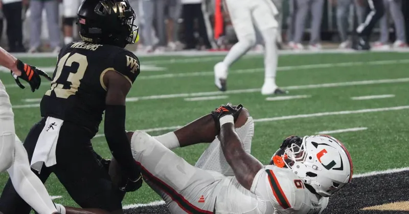 No. 6 Miami loses RB Marty Brown, WR Joshua Moore for rest of season because of injuries