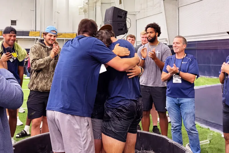 Two University of Toledo Athletes Turned Their Football Facility Into a Baptism Night. 400 People Showed Up and 60 Got Saved.
