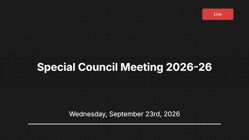 Special Council Meeting 2026-26 (Video)