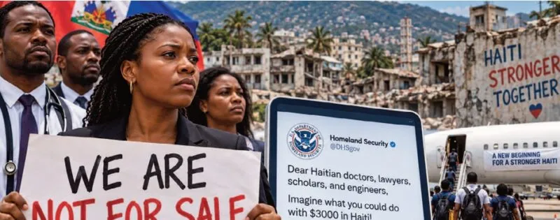 Haitians condemn US bribe to return to Haiti