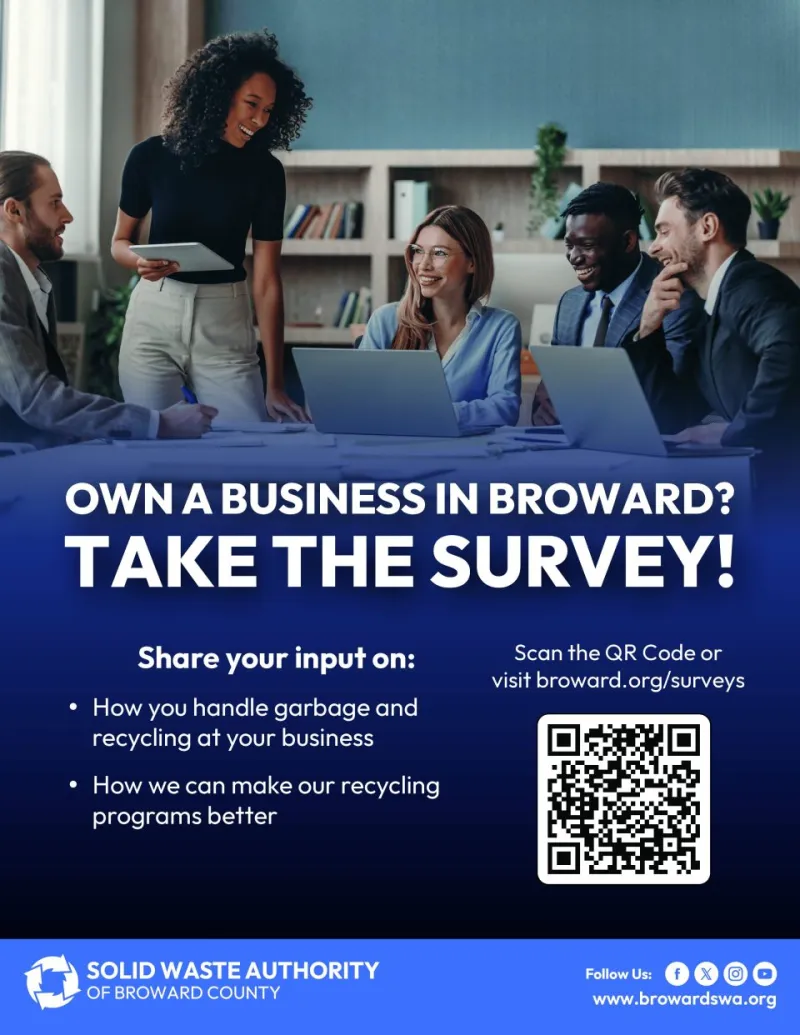 Solid Waste Authority of Broward County Seeks Feedback from Local Businesses on Garbage and Recycling