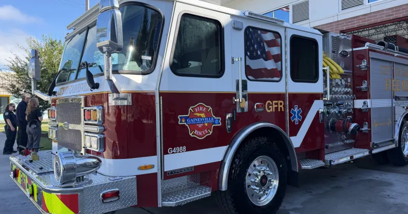 Gainesville Fire Rescue welcomes new engine at Fire Station 1