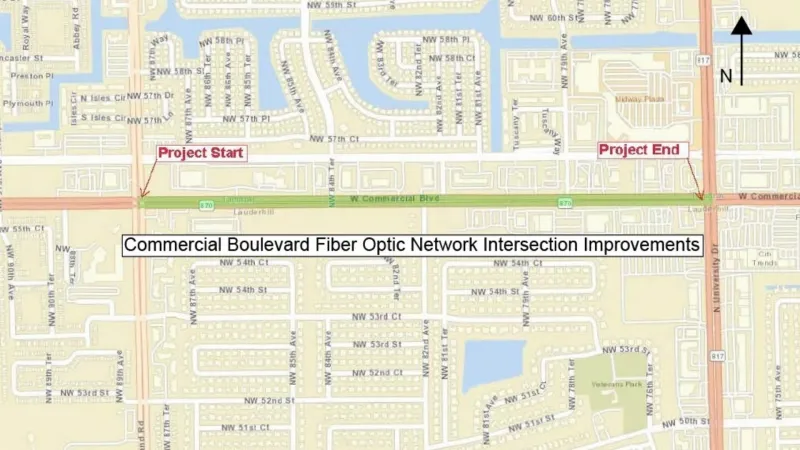 West Commercial Boulevard traffic system is getting a high-speed fiber overhaul between Pine Island and University, construction begins October 5