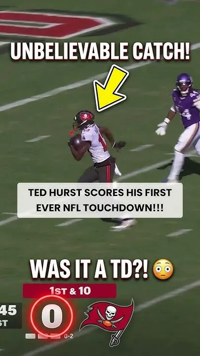 DID YOU SEE THAT CATCH?! Ted Hurst's First TD!  #nfl #buccaneers #shorts #football #bucs (Video)