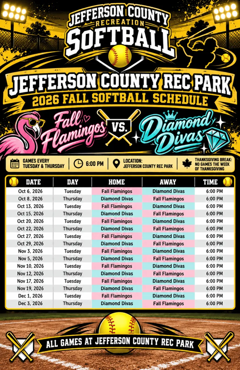 Softball and flag football are starting at the rec park