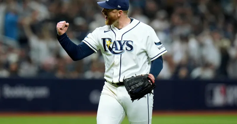 Rasmussen has no-hit bid for 7 2/3 innings, Rays open AL Division Series with 1-0 win over Yankees