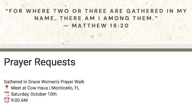 Walk in His grace during 'Gathered in Grace: A Community Prayer Walk for Women'