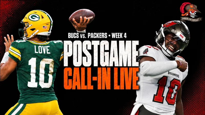 Bucs vs. Packers LIVE: Week 4 Postgame Reaction & Call-In Show (Video)
