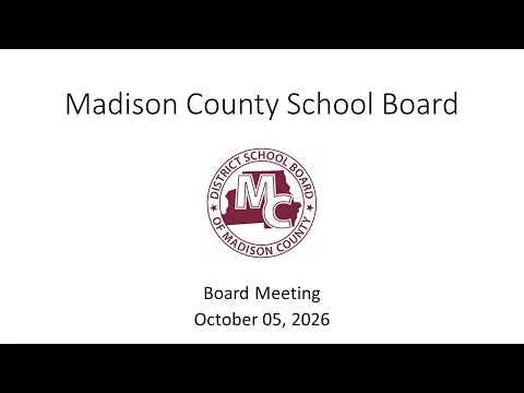 Madison School Board Meeting- October 05, 2026 (Video)