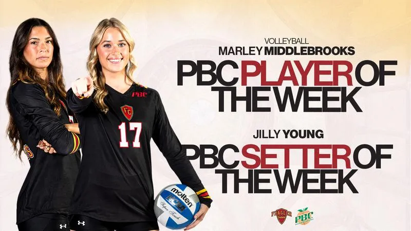 Middlebrooks and Young Named Peach Belt Conference Player and Setter of the Week