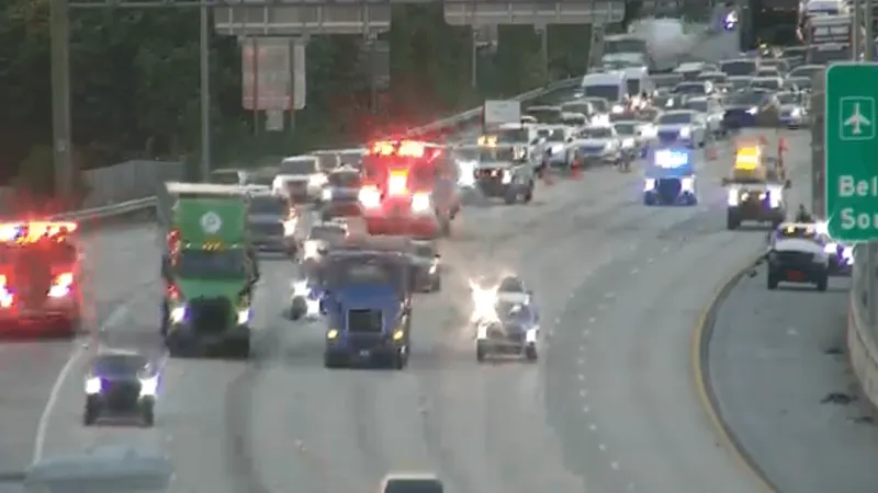 Major crash blocks four left lanes on I-95 north near Okeechobee Boulevard