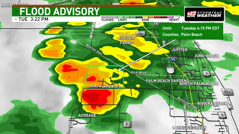Flood Advisory for Palm Beach County and St. Lucie County