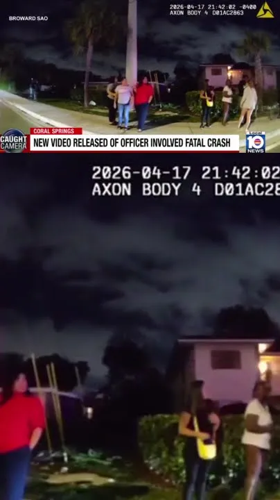 Video shows aftermath of fatal crash involving police officer in Coral Springs (Video)