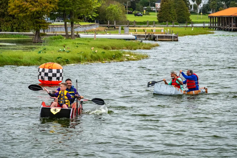 Homemade Cardboard Boats To Race on Lake Hollingsworth Saturday, Oct. 10