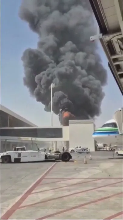 Smoke rises from Riyadh's King Khalid Airport as Houthis claim attack (Video)
