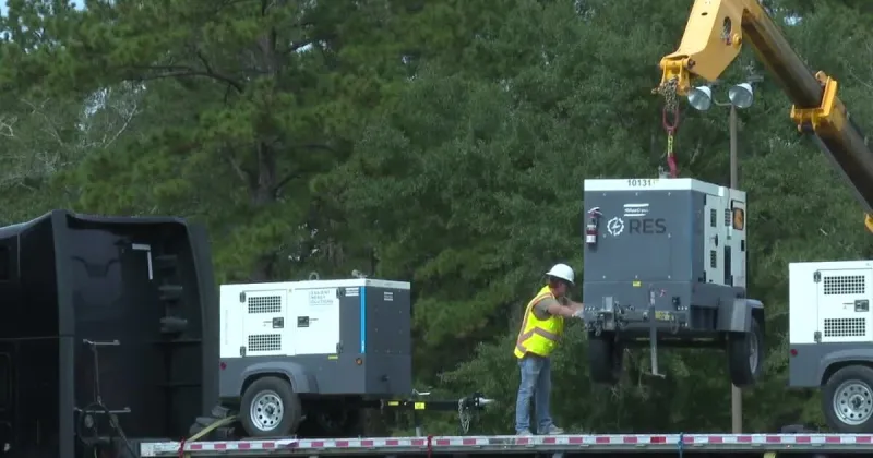 Emergency vehicles, critical supplies staged at public safety institute ahead of Hurricane Isaias