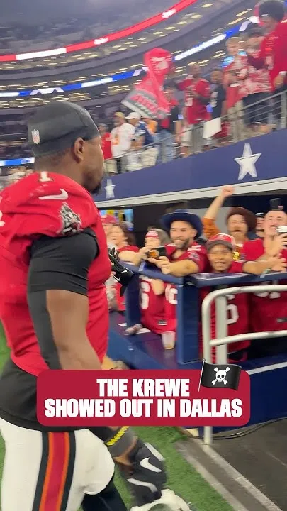 Lots of Bucs jerseys in Dallas tonight  #buccaneers #wearethekrewe #fans #tampabay #nfl (Video)