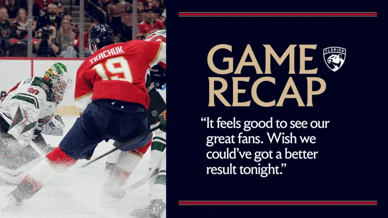 RECAP: Panthers fall behind early to Wild, suffer first regulation loss of 2026-27