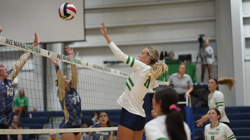 Volleyball Takes No. 23 New College to Five Sets