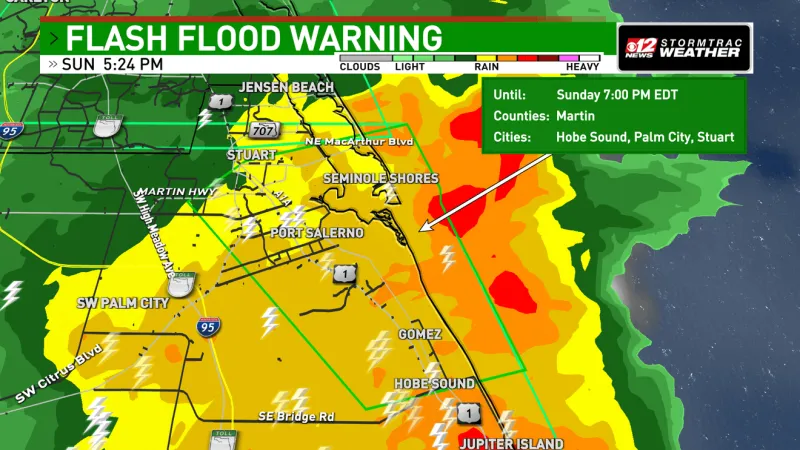 Flash Flood Warning for coastal Martin County