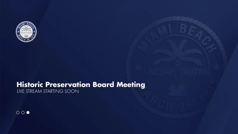 Historic Preservation Board Meeting 10.13.2026 (Video)