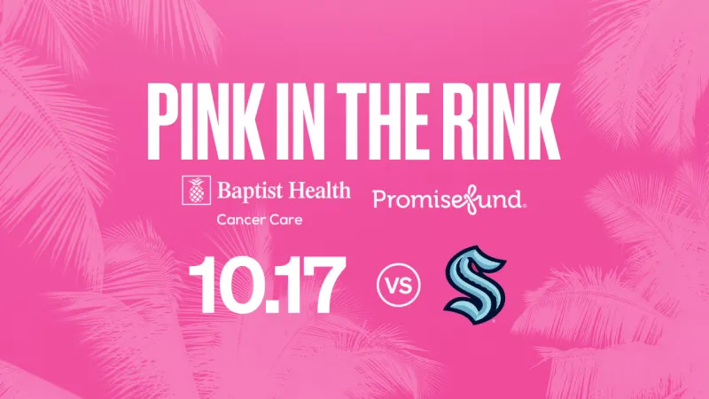 Florida Panthers to Host Fifth Annual 'Pink in the Rink' Night Presented by Baptist Health Cancer Care & Promise Fund on Saturday, Oct. 17