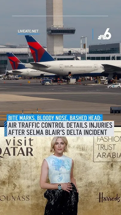 Bite marks, bloody nose: Air traffic control describes injuries after Selma Blair Delta incident (Video)