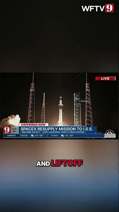 SpaceX Falcon Launches a Resupply Mission to the ISS #shorts (Video)